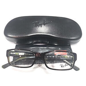 Ray Ban RB5169 2383 Havana Green Rectangle Eyeglasses 52-16 140 Case Cloth